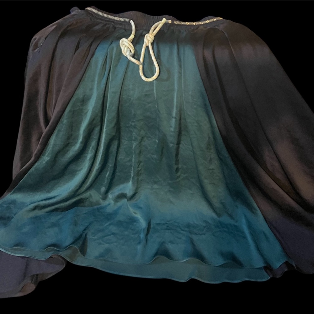 Elegant Black and Teal Skirt